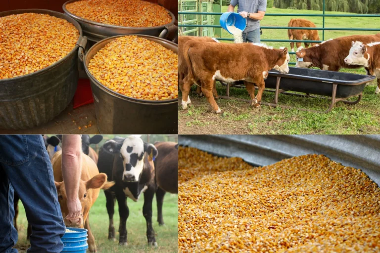 Feeding cattle with corn, no thanks. Try a Hanen Automatic Cattle Feeder.